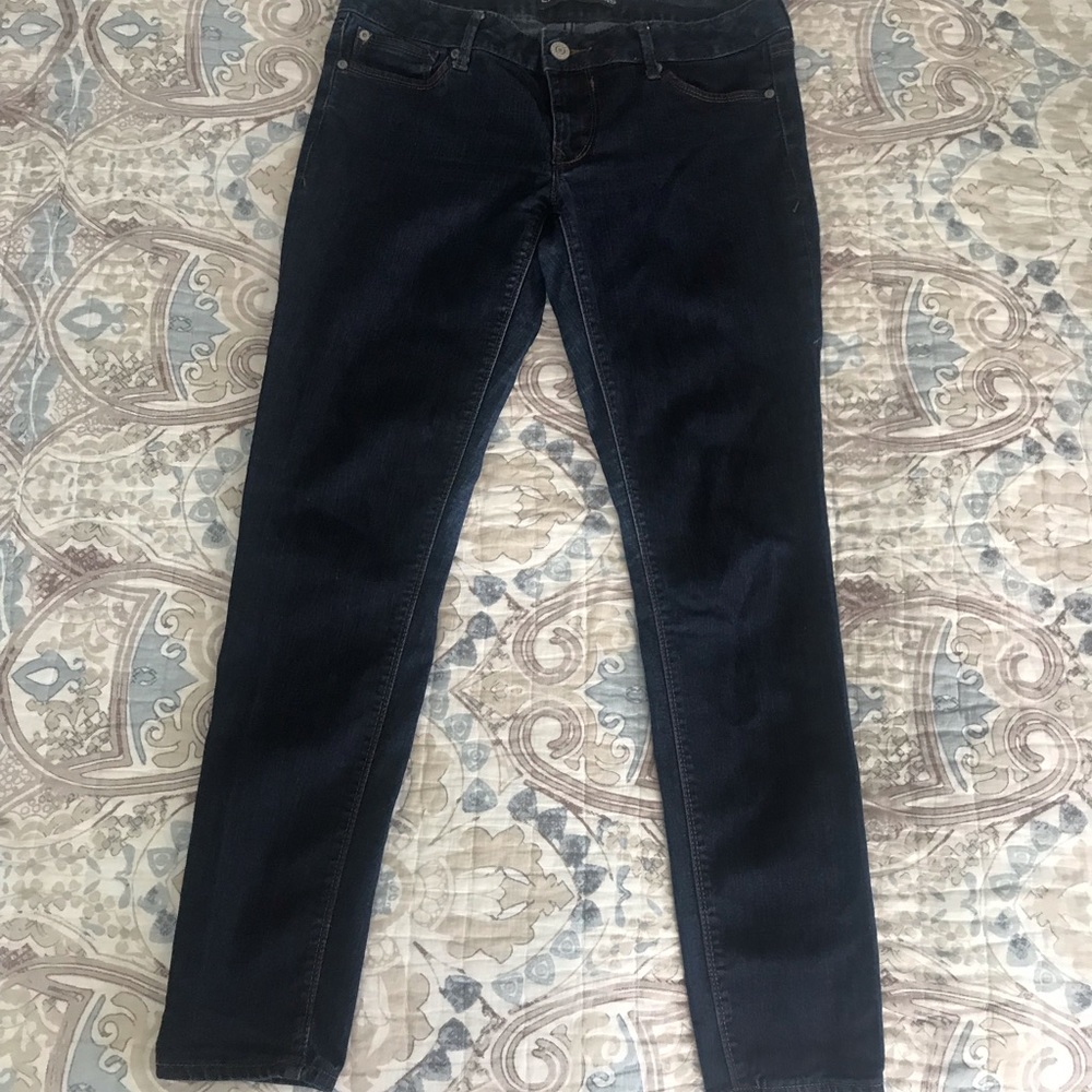 Express dark blue skinny jeans